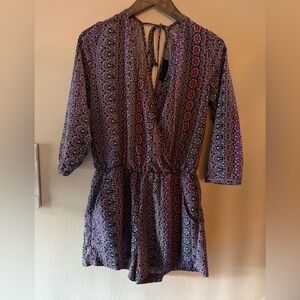 Sanctuary Purple and Blue Geometric Romper